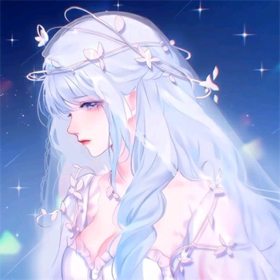 酷酷的蓝色系美女卡通头像 高清可爱超萌卡通女头图片